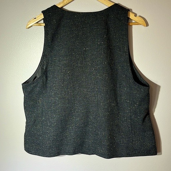 J. Jill Stretch Vest Charcoal Gray Tweed, Size M - Picture 3 of 4